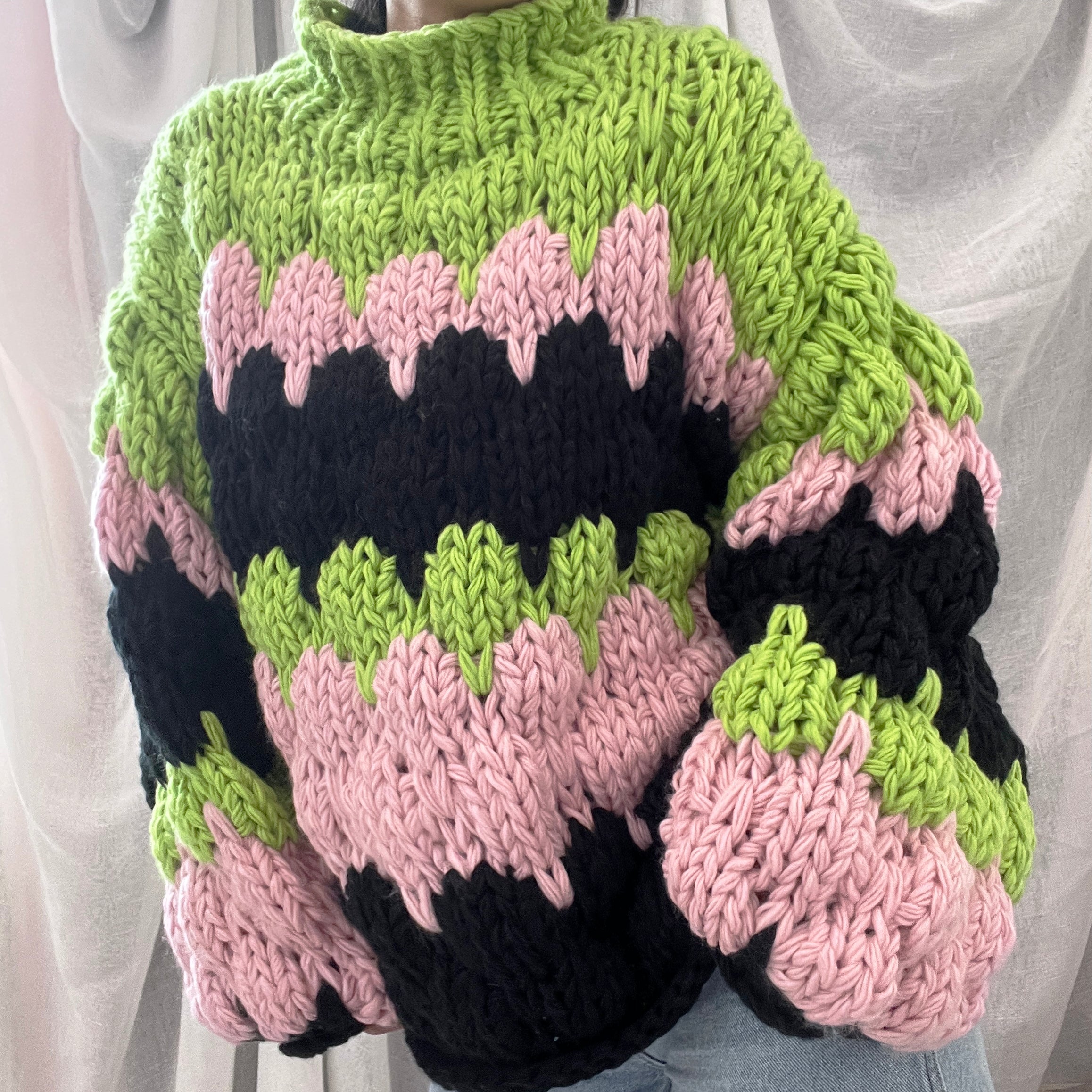 COLOR BLOCKED Handmade Sweater