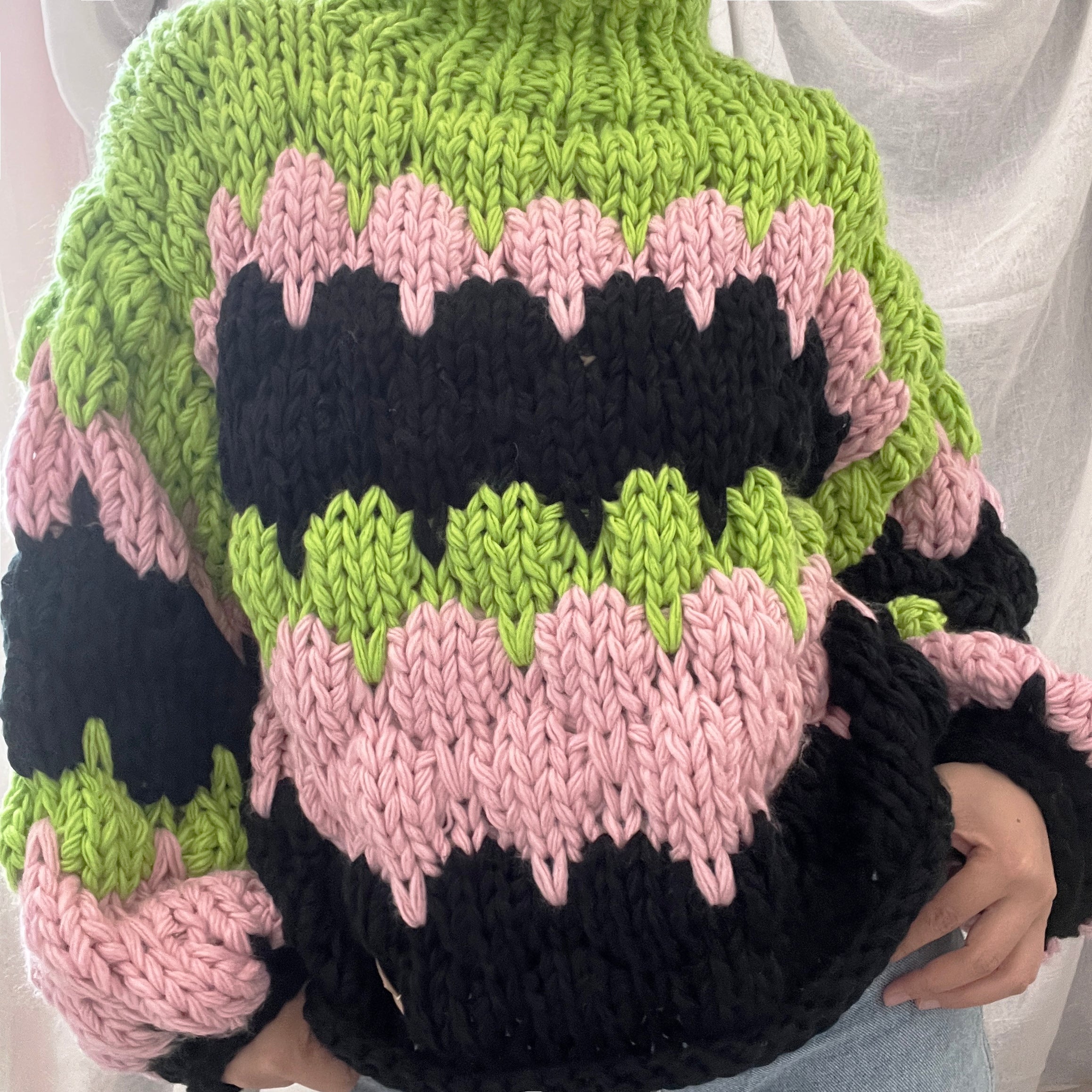 COLOR BLOCKED Handmade Sweater