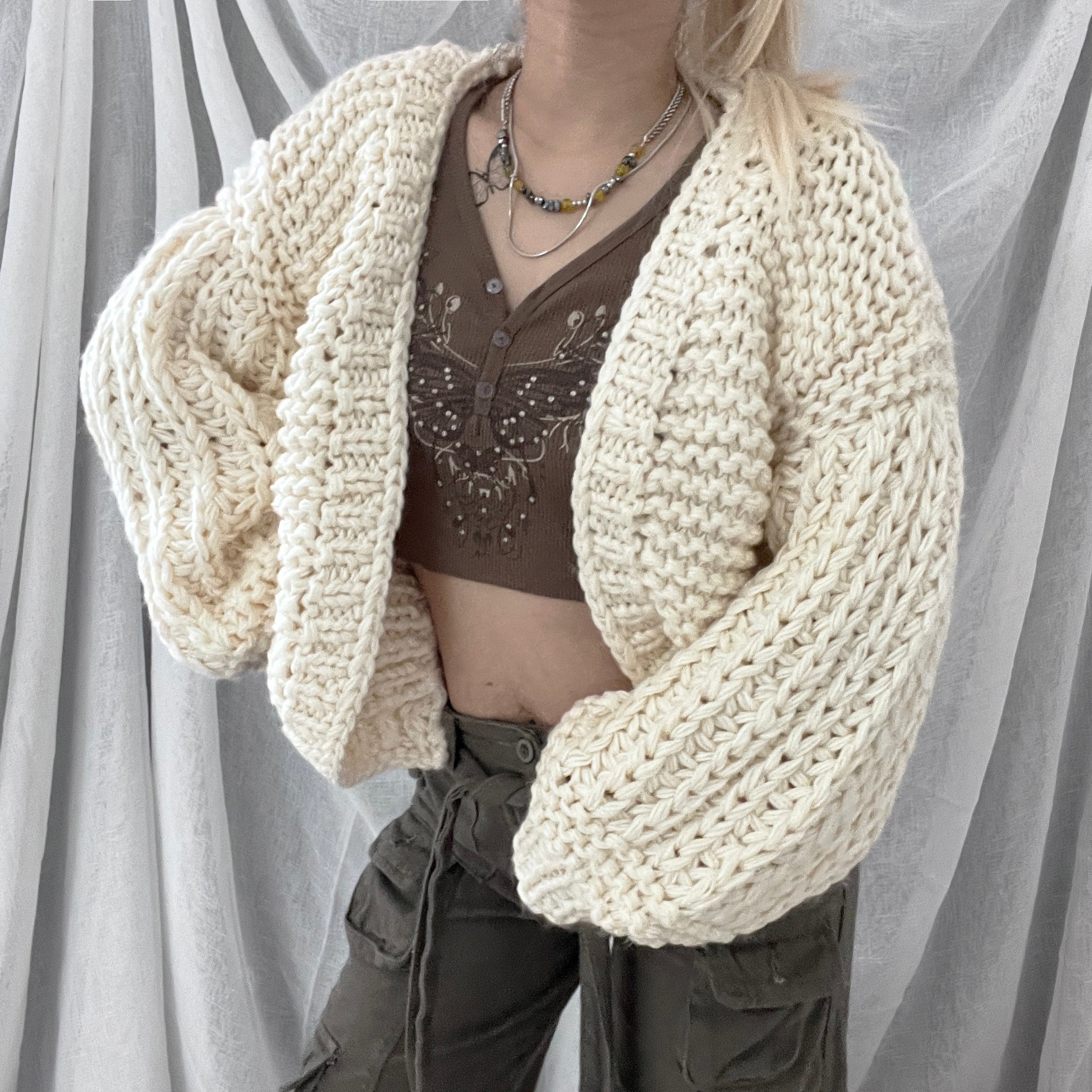 SOLID COLOR Handmade Cardigan