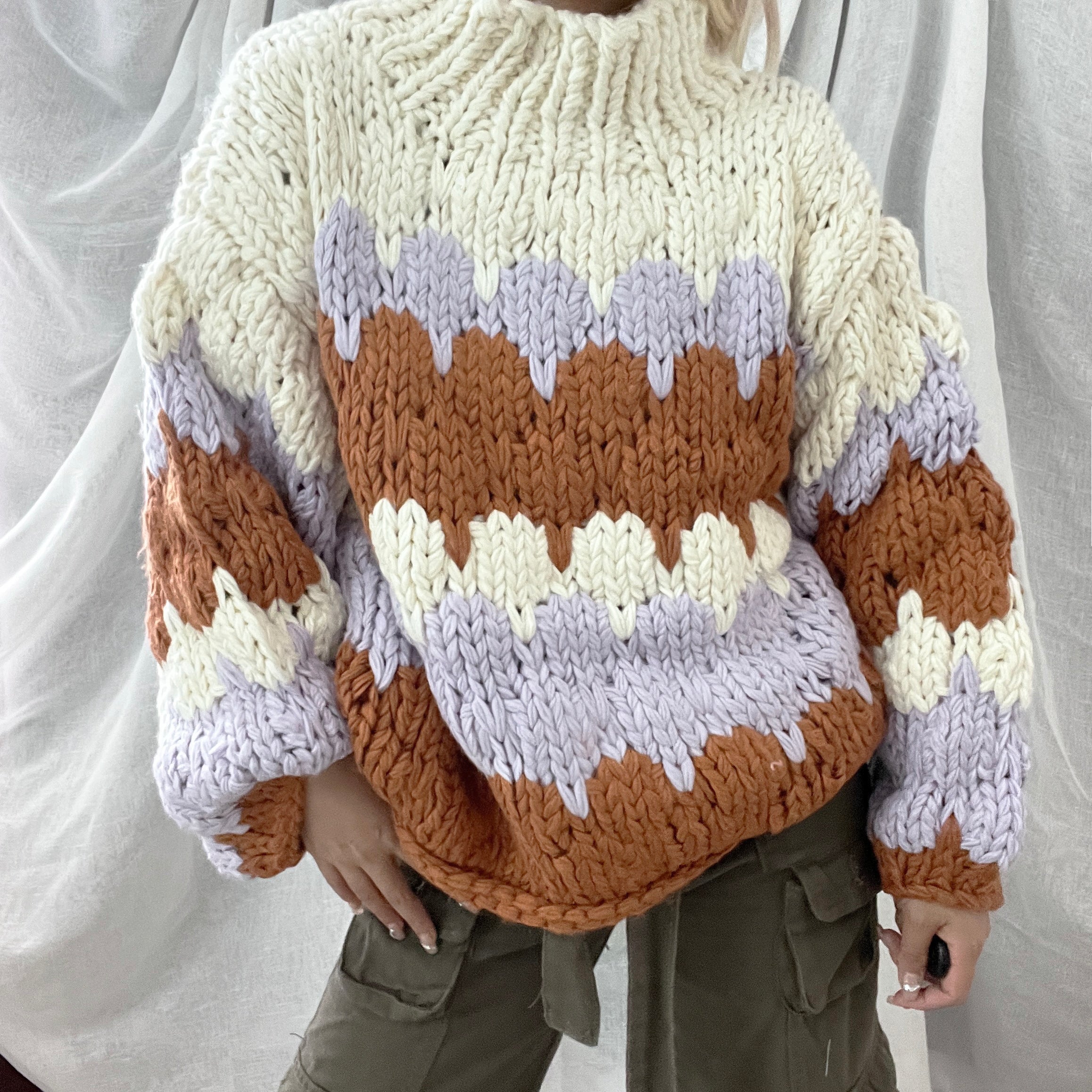 COLOR BLOCKED Handmade Sweater