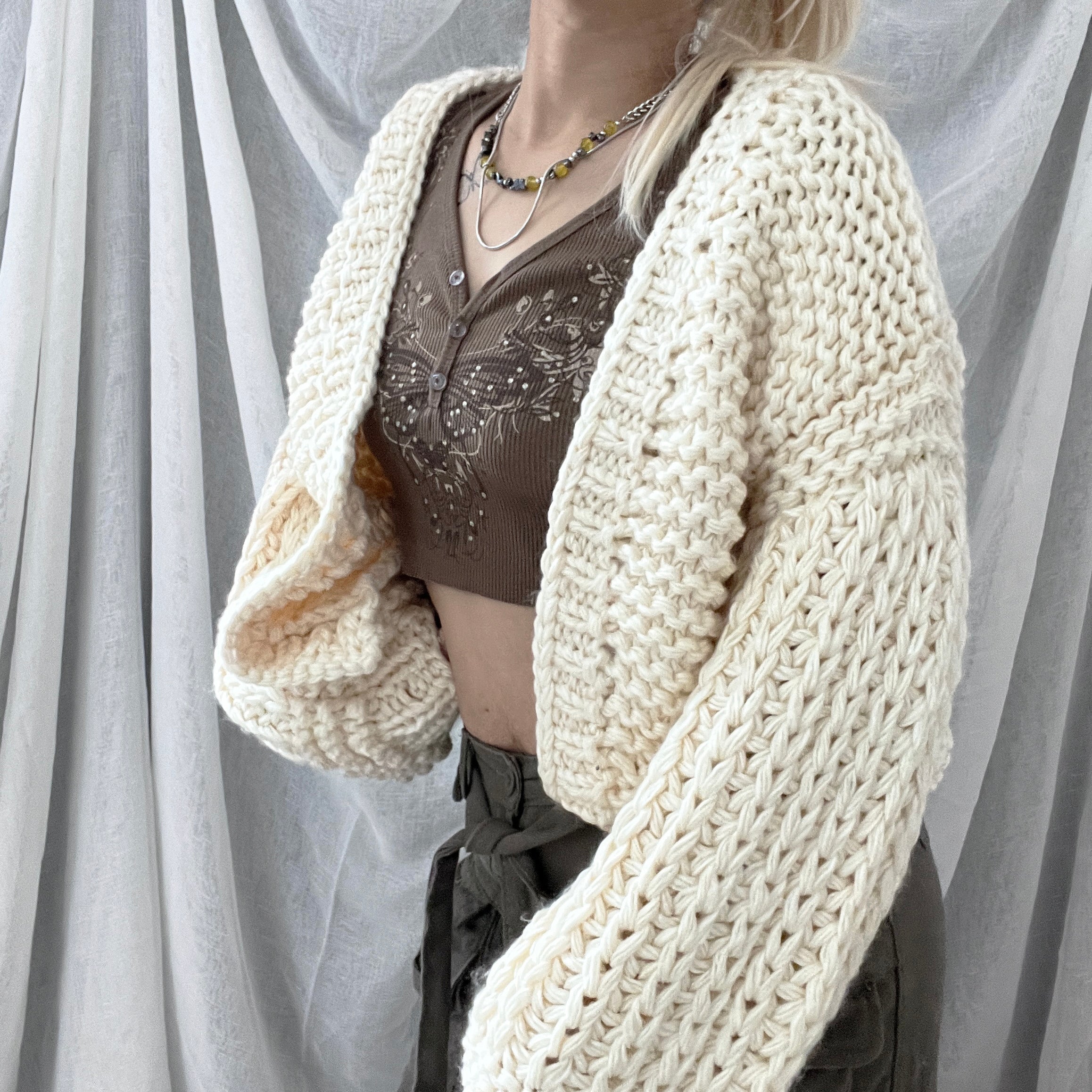 SOLID COLOR Handmade Cardigan