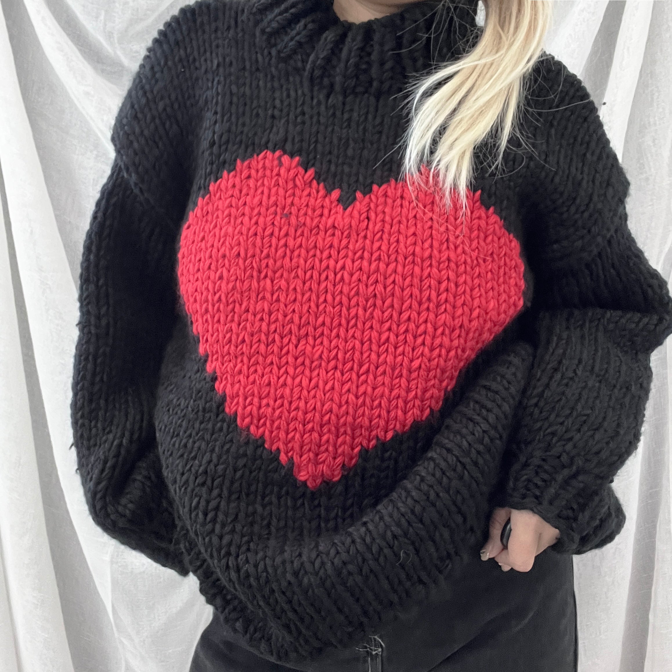 Key to My Heart Hand Knit Chunky Sweater