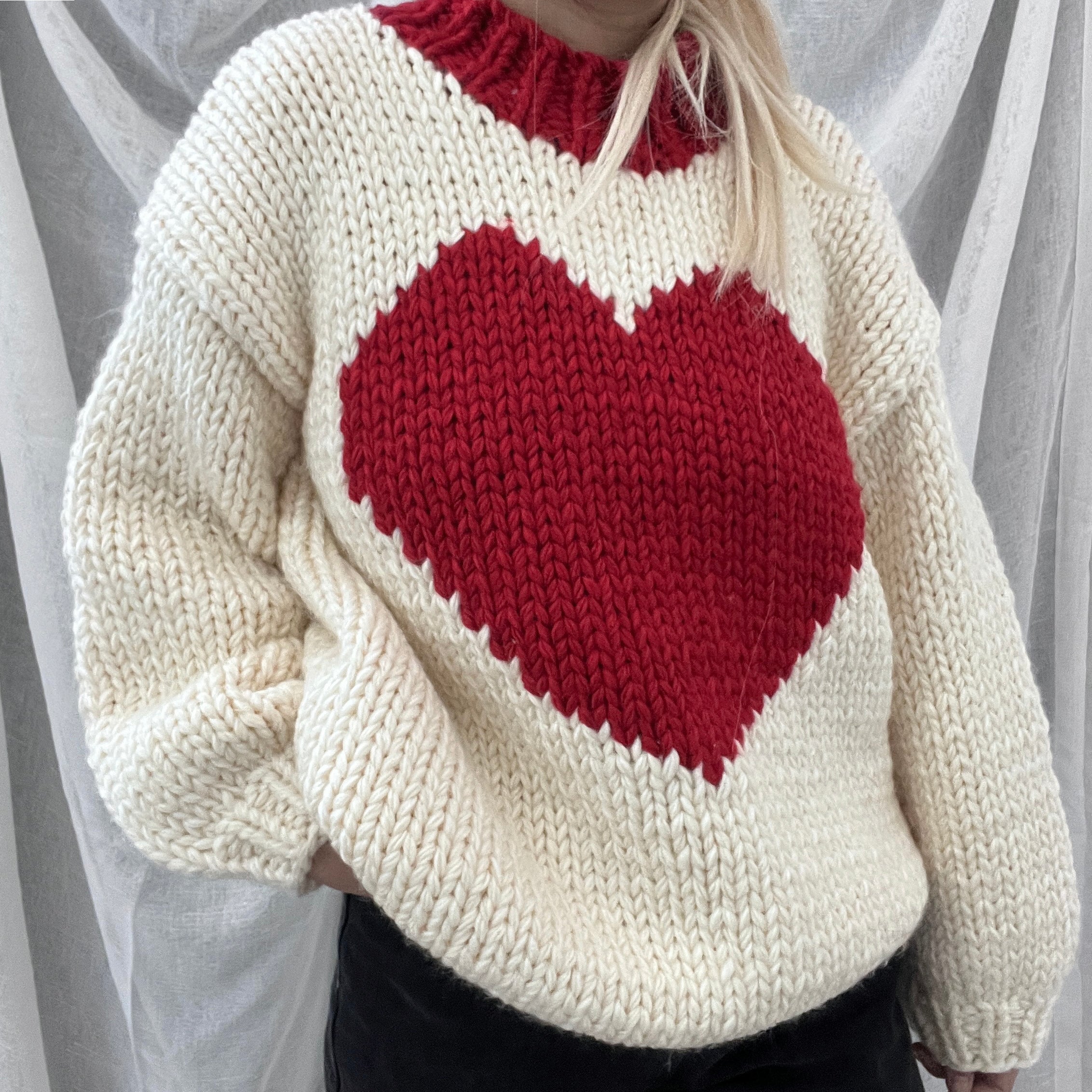 Key to My Heart Hand Knit Chunky Sweater