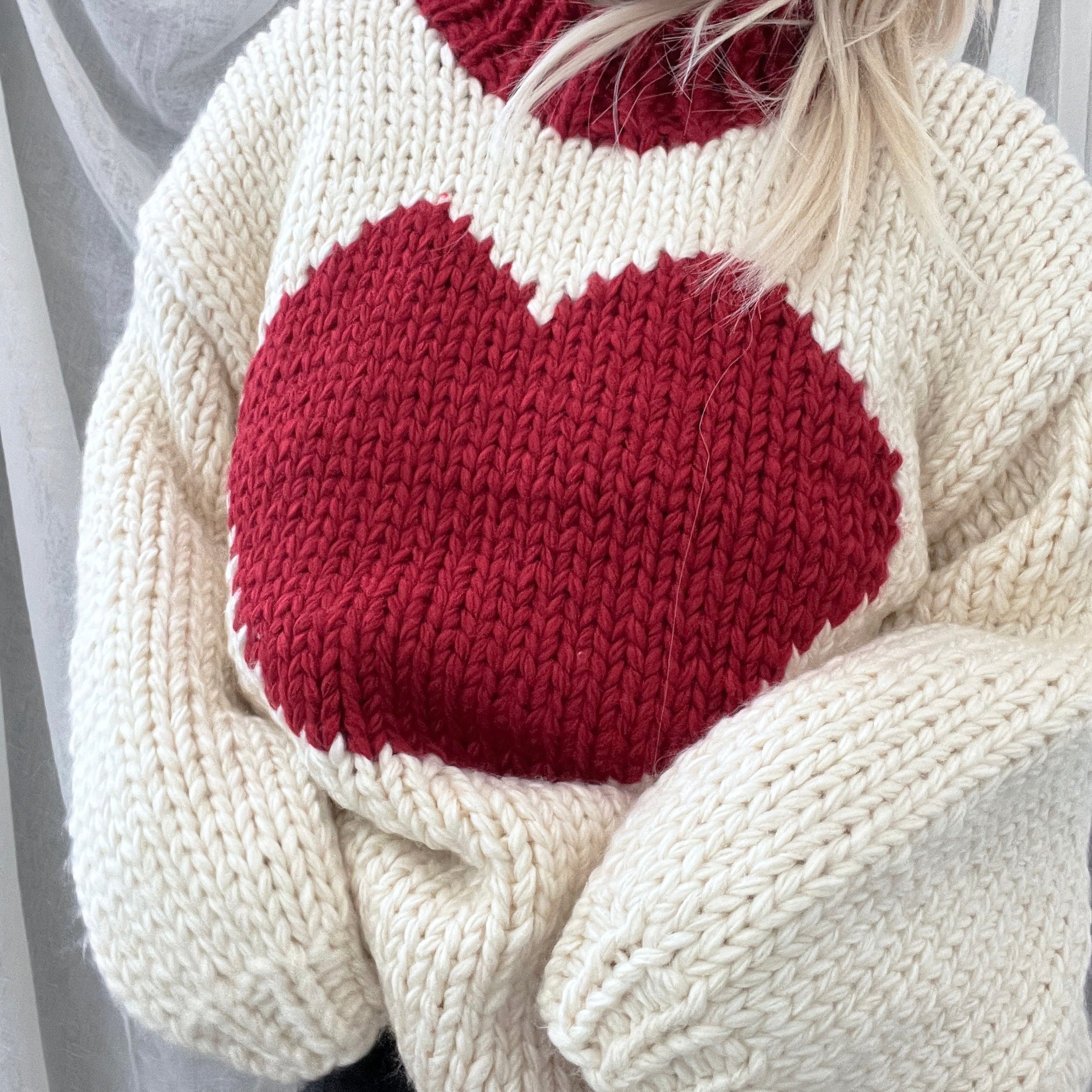 Key to My Heart Hand Knit Chunky Sweater