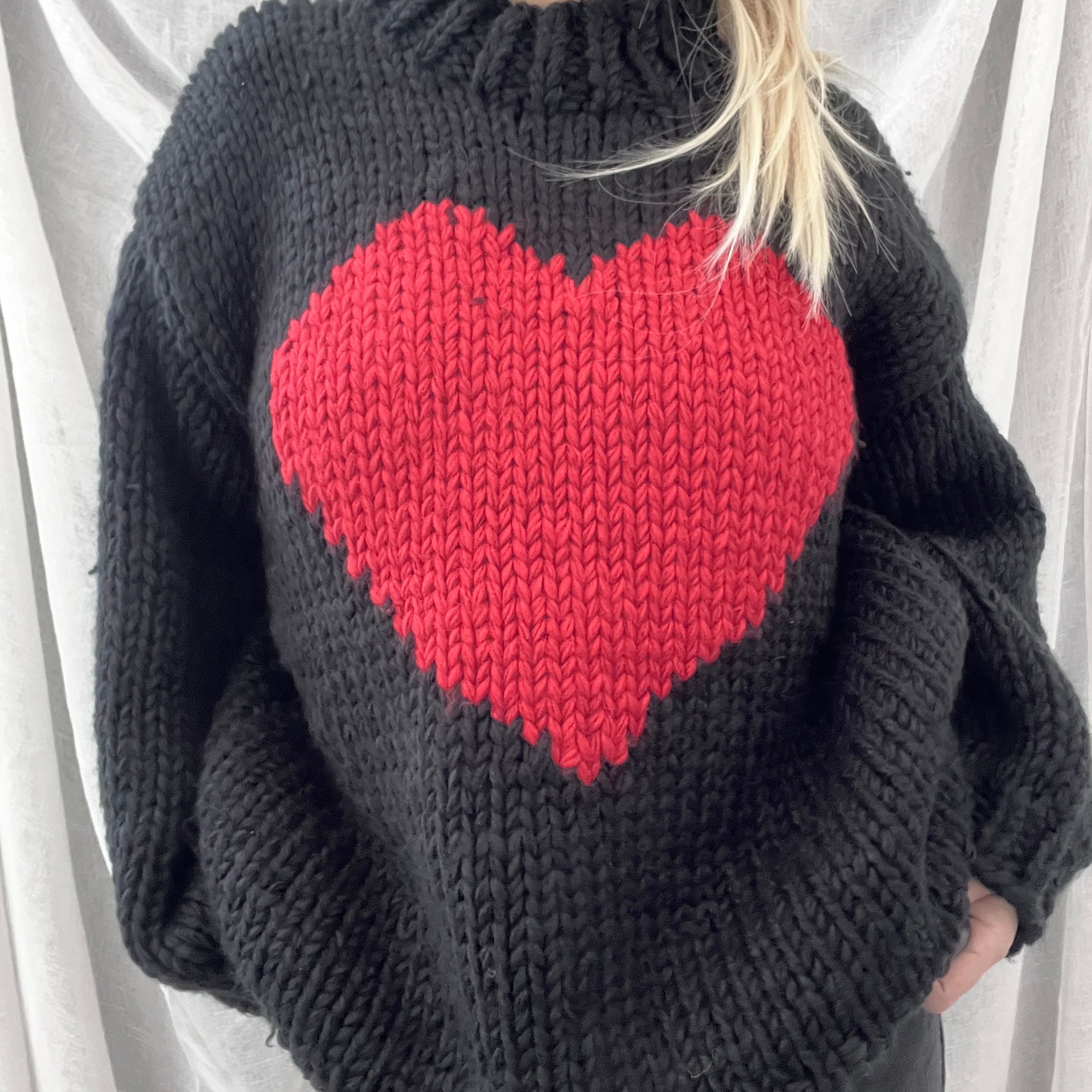 Key to My Heart Hand Knit Chunky Sweater