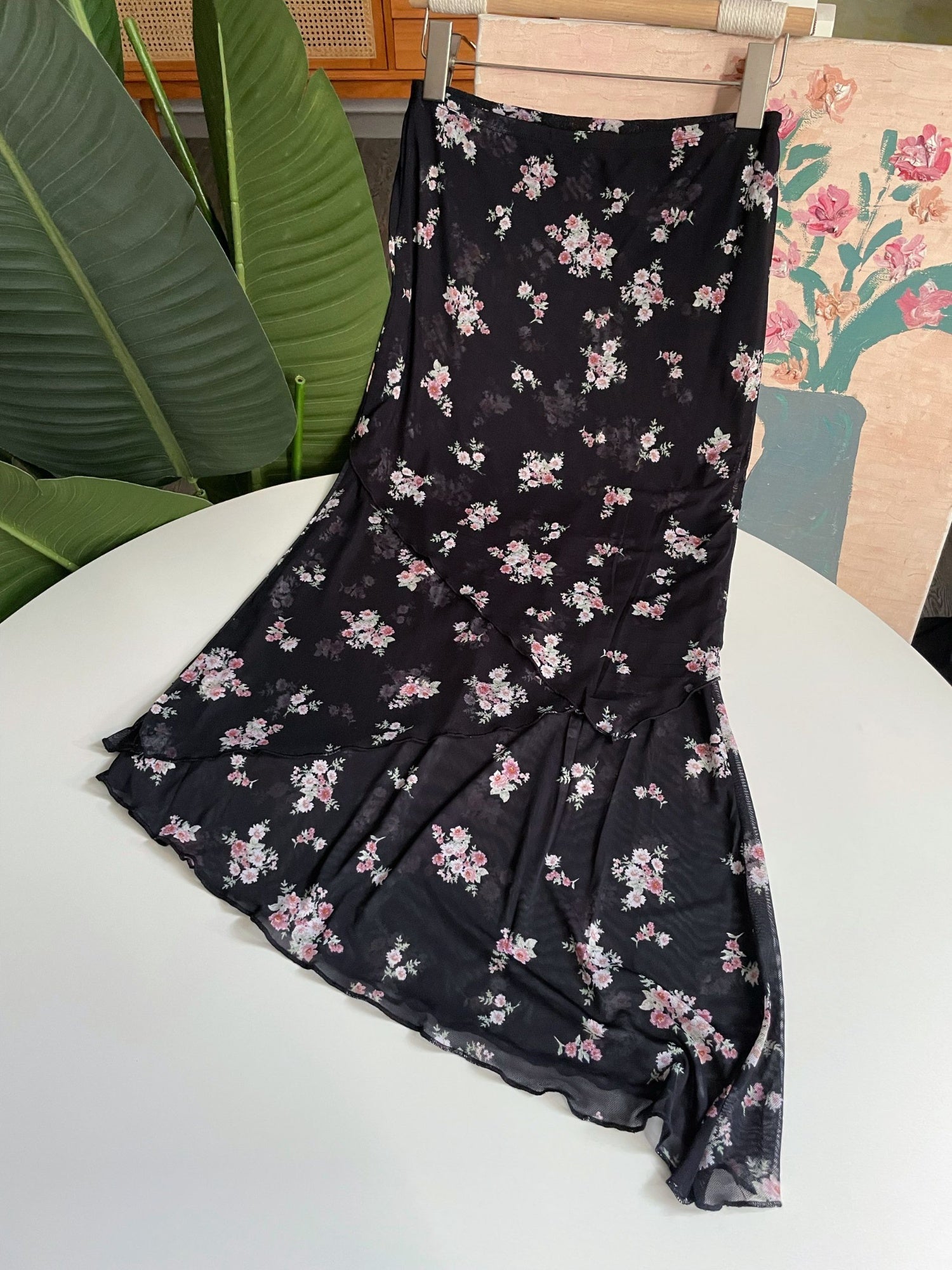 Black Floral Mesh Set